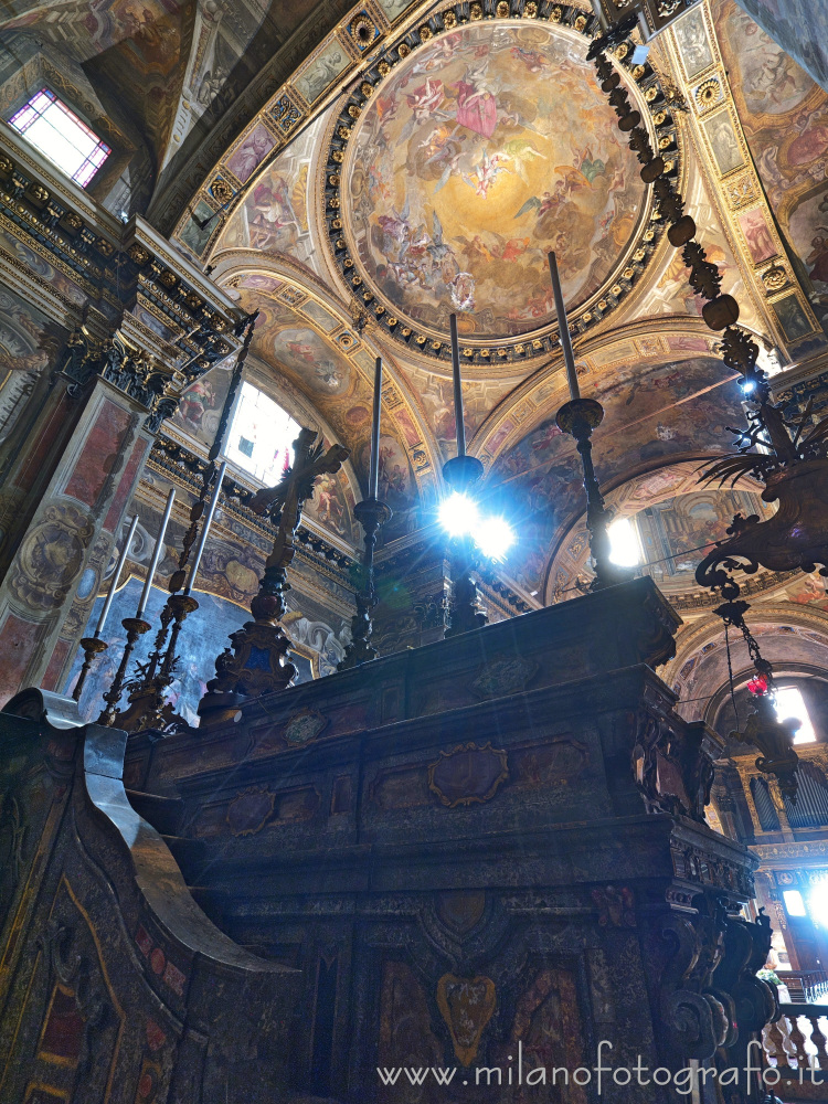 Milan (Italy) - Looking up from behind the altar of the Church of Sant'Alessandro in Zebedia